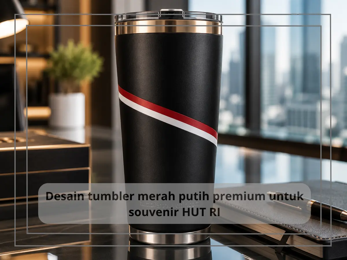 Desain Tumbler Merah Putih Elegan, Suvenir HUT RI Premium
